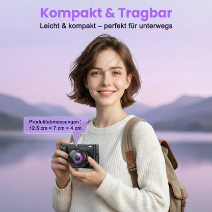 SIXTARY DC102 4K Digitalkamera 64MP Kompaktkamera mit WLAN