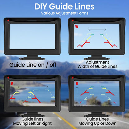 Lifellery Kabellose Solar-Rückfahrkamera Set - 4,3 Zoll Bildschirm