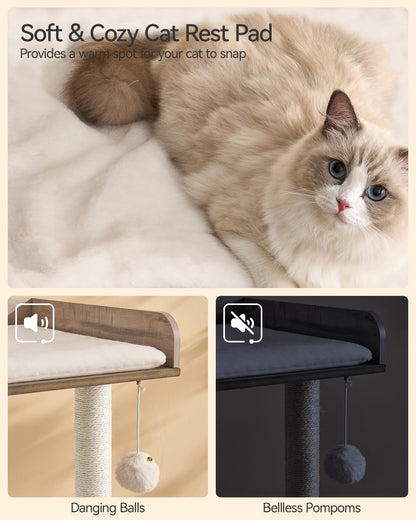 FourFurPets Katzenbaum 111 cm, Katzenturm für grosse Katzen, Greige