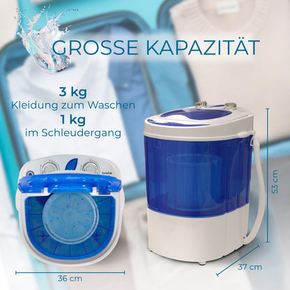 briebe Camp Mini-Waschmaschine WM1111 mobil mit Schleuder