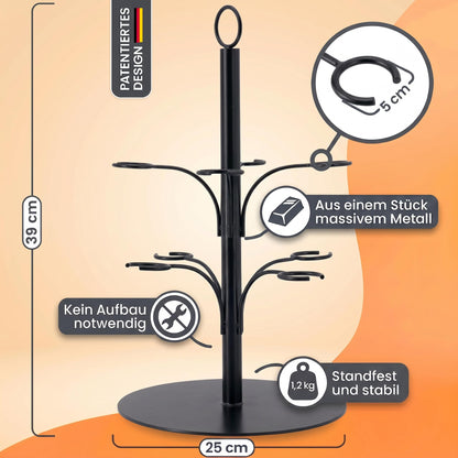 SpritzUpYourLife Getränke-Tower Aperol-Ständer für 8 Gläser, schwarz