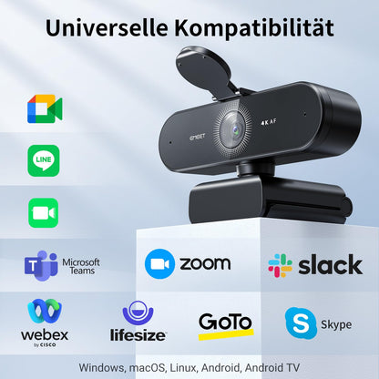 EMEET NOVA 4K Webcam – Autofokus & Rauschunterdrückung
