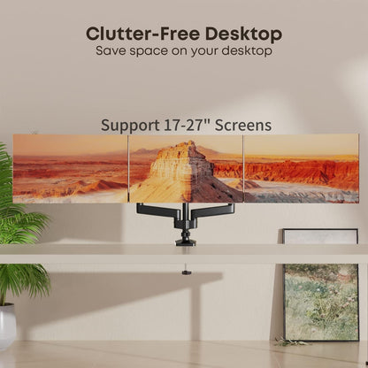 PUTORSEN Monitor Halterung - 3 Bildschirme Premium Aluminium