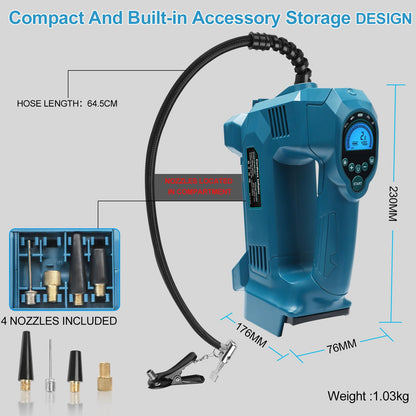 Powarobor 18V Akku Kompressor WTLYN-8081, 10,34 bar, für Makita Akkus