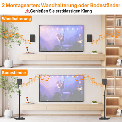 notiela Surround-Lautsprecherständer Paar, höhenverstellbar, Stahl