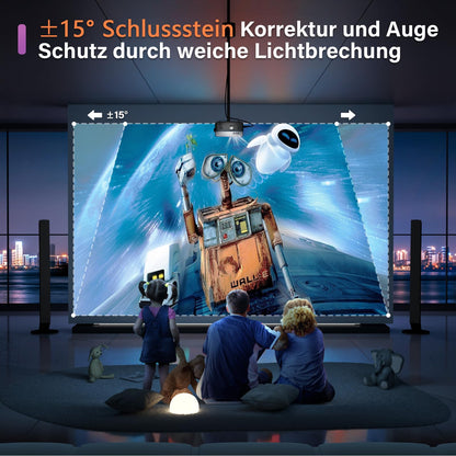 VOPLLS 22000L WiFi Bluetooth Full HD Mini Beamer - Stativ inkl.