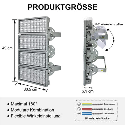 POWFUL 400W LED Flutlichtstrahler – IP67 Aussen 6500K