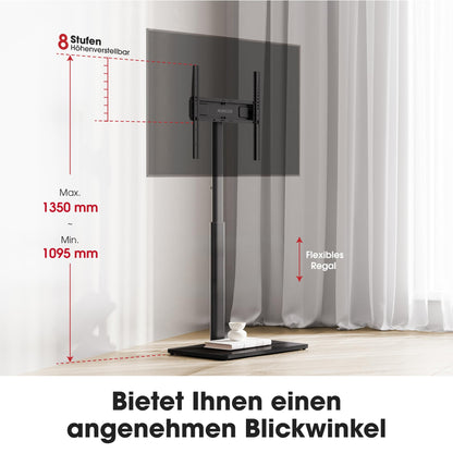 AOKCOS TV Bodenständer neigbar schwenkbar 32-70 Zoll - Schwarz