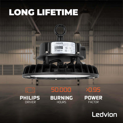 Ledvion LED Hallenstrahler 100W UFO Lampe - Dimmbar 4000K