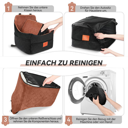 GLENSLAVE Hunde-Autositz, gepolstert, für Klein-/Mittelhunde – S/B