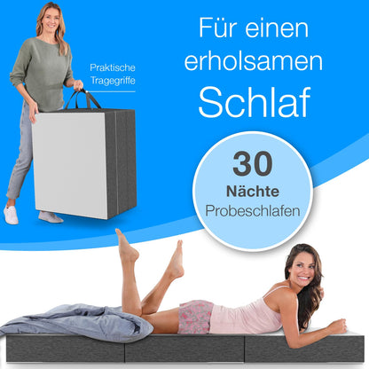 ELONEO Premium Visco Klappmatratze Gästematratze – 75x200x15 cm