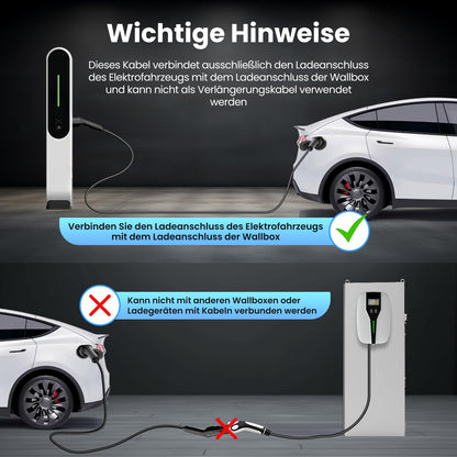 GONEO Typ 2 Ladekabel 11 kW 7 m 3-phasig für E-Auto und PHEV