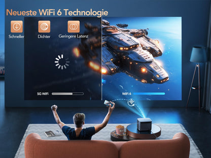 TOPTRO Heimkino Beamer 1080P 25000 Lumen 4K Unterstützung