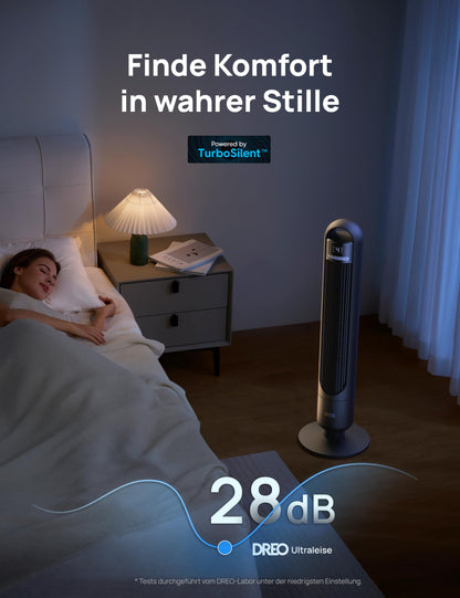 DREO Turmventilator DR-HTF017, leise, mit Fernbedienung und Timer