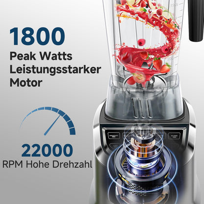 AMZCHEF Hochleistungs Smoothie Maker – 2000W Standmixer LED