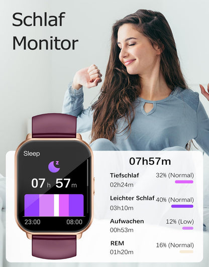 RUIMEN H1 Smartwatch Damen mit Telefonfunktion, 1,85-Zoll-HD-Display