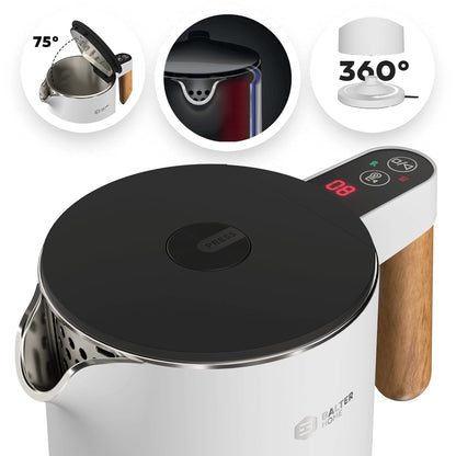 Balter Edelstahl Wasserkocher WK-08 mit Temperatureinstellung, weiss