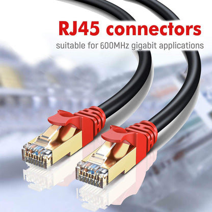 MutecPower CAT 7 SSTP Netzwerkkabel Aussen 75m Schwarz