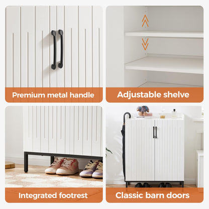 Mericonia Schuhschrank Modern Holz für Flur - Weiss