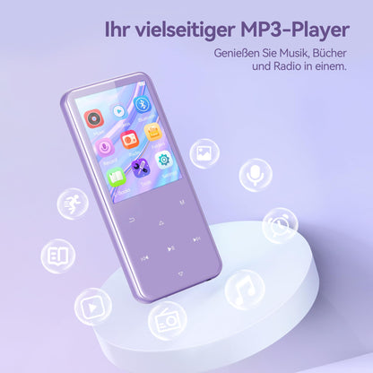 AGPTEK M3 MP3 Player Bluetooth 5.3 mit 64 GB Speicher, Lila