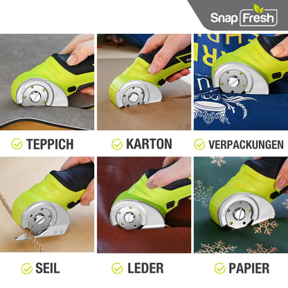 SnapFresh Elektrischer Kartonschneider 4V Akku-Rollschneider
