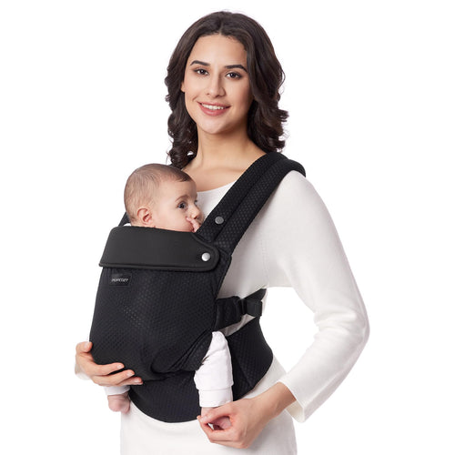 Momcozy Babytrage Air Mesh, ergonomisch mit X-Rücken, schwarz