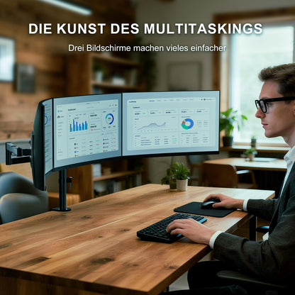 WALI M003S Monitorhalterung 3 Monitore – 27 Zoll Schwarz