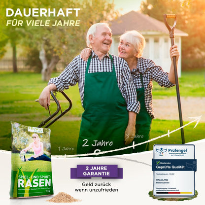 Premium Sport & Spiel Rasensamen - schnellkeimend trockenresistent 10kg