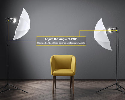 RALENO Fotostudio Set – Greenscreen & Softbox LED Beleuchtung