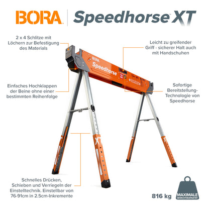 Bora Portamate Speedhorse XT Sägeböcke 2er Set höhenverstellbar Orange
