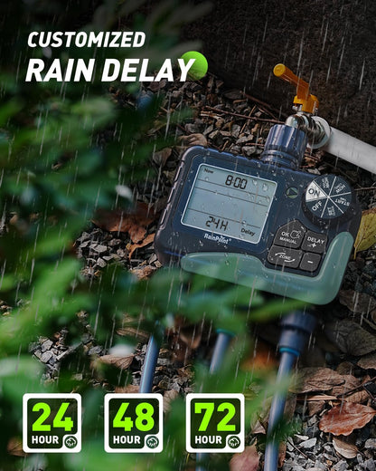 RAINPOINT Bewässerungscomputer mit 3 Ausgängen und LCD-Display