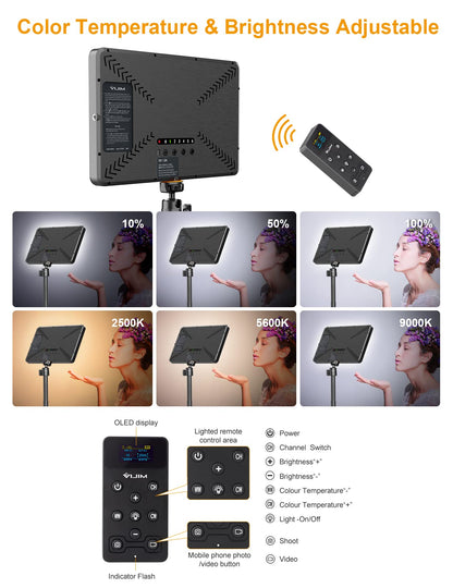ULANZI K20 Key Light LED Videoleuchte mit Fernbedienung, dimmbar