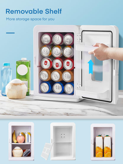 NORTHCLAN 2-in-1 Minikühlschrank 15L Tragbar Kühl/Heiz – Schwarz