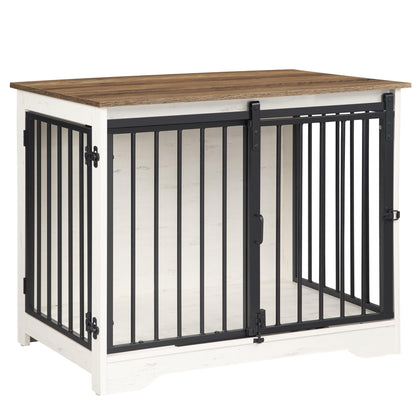 Hzuaneri Moderne Hundebox Möbel 81cm – Holz Weiss Braun