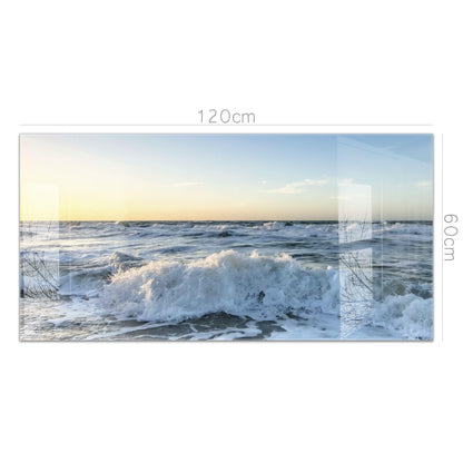 timalo Küchenrückwand Glasoptik Spritzschutz Acryl – Meer 120x60cm