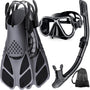 Zenoplige Schnorchelset Erwachsene 3-in-1, Tauchmaske und Flossen mit Dry-Top-Schnorchel