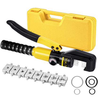 Solsop Hydraulische Crimpzange 4-70 mm², 100 kN, 9 Einsätze mit drehbarem Stahl-Crimpkopf