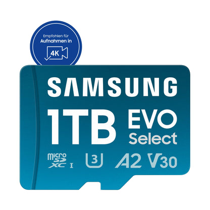 Samsung EVO Select microSD-Karte 4K UHD - 1 TB mit SD-Adapter (2024)