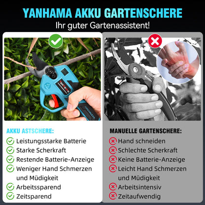 Yanhama Akku Astschere V10, elektrische Gartenschere, 50 mm