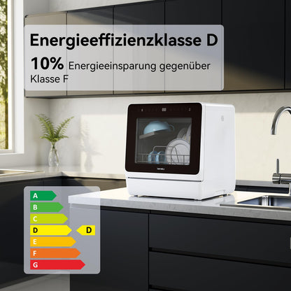 Hermitlux Tischgeschirrspüler Mini – 5 Massgedecke, 5L Tank