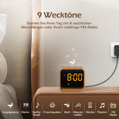 REACHER Radiowecker CR7W – Digitaler FM-Wecker mit Nachtlicht