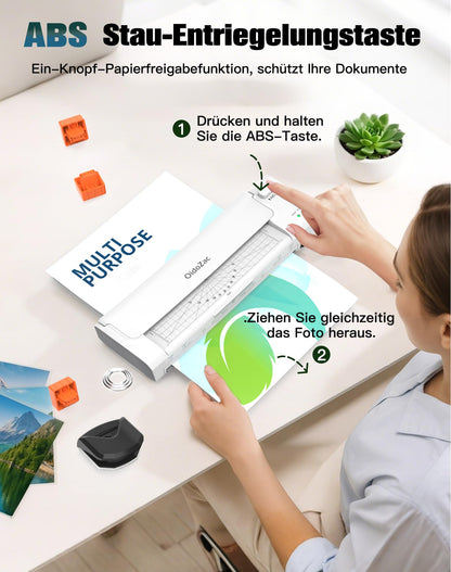 A3 Laminiergerät Heiss/Kalt Auto-Einzug – 10-in-1 Set Weiss