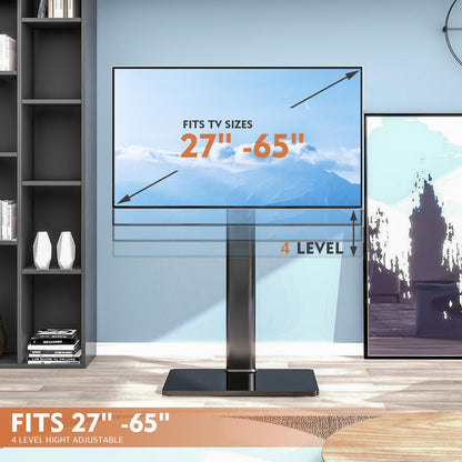 Hemudu HT1002B TV-Ständer, schwenkbarer Standfuss für 27-65 Zoll TVs