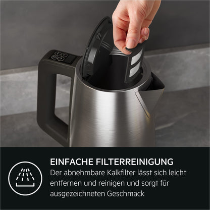 AEG Deli 5 Wasserkocher Edelstahl 1.7L mit Temperaturwahl