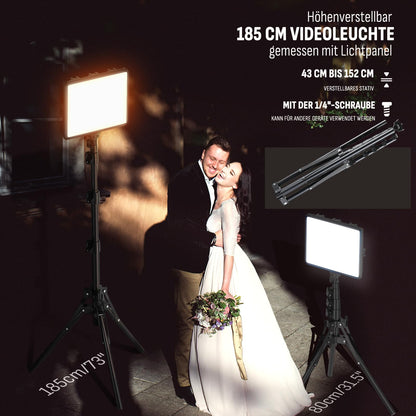 StudioLine LED Video Licht Set – Dimmbar 2er Pack 2800-6500K