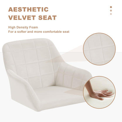 WOLTU Bürostuhl Drehstuhl ergonomisch - Samt Cremeweiss