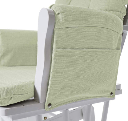 HWC-C76 Relaxsessel Schaukelstuhl mit Hocker – Hellgrün