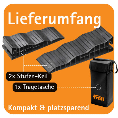 Froli Stufenkeil 2er Set – Auffahrkeile 45/75/105 mm für Wohnmobil