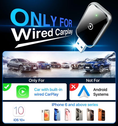 AIZEO Wireless CarPlay Adapter SYY03 für iPhone, Schwarz