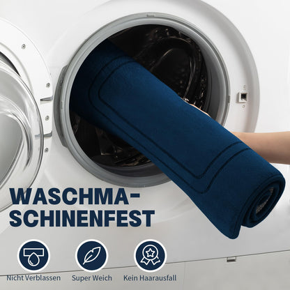 chakme Badezimmerteppich-Set 3-teilig, Memory-Schaum, navyblau